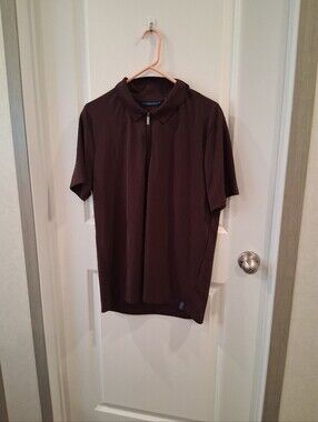Perry Ellis Short-Sleeve Polo with Front Zip Size Large